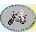 Oval Bicycle Belt Buckle w/ Awareness Ribbon